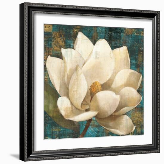 Magnolia Blossom Turquoise-Albena Hristova-Framed Art Print