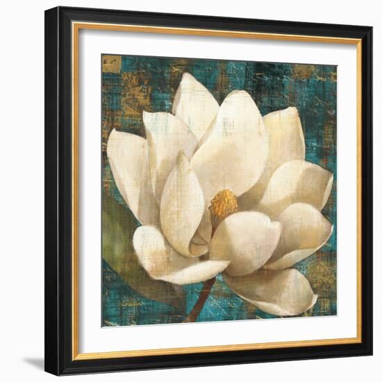 Magnolia Blossom Turquoise-Albena Hristova-Framed Art Print