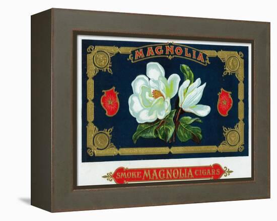 Magnolia Brand Cigar Box Label-Lantern Press-Framed Stretched Canvas