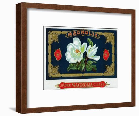 Magnolia Brand Cigar Box Label-Lantern Press-Framed Art Print