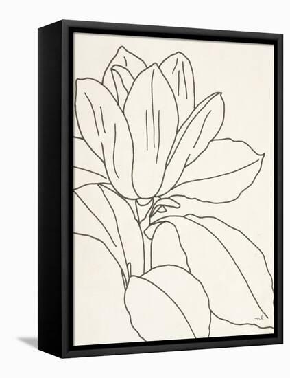 Magnolia Line Drawing v2 Crop-Moira Hershey-Framed Stretched Canvas