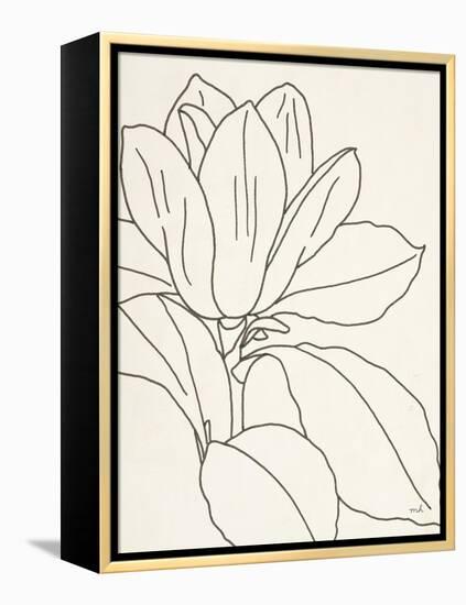 Magnolia Line Drawing v2 Crop-Moira Hershey-Framed Stretched Canvas