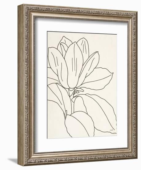 Magnolia Line Drawing v2 Crop-Moira Hershey-Framed Premium Giclee Print
