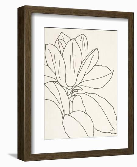 Magnolia Line Drawing v2 Crop-Moira Hershey-Framed Premium Giclee Print