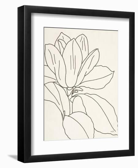 Magnolia Line Drawing v2 Crop-Moira Hershey-Framed Premium Giclee Print