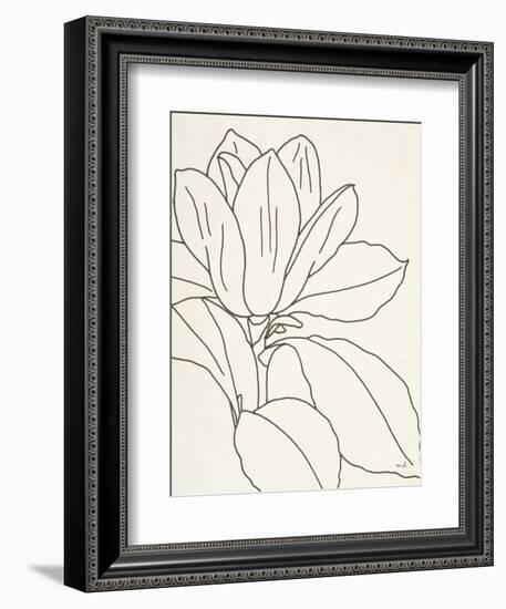 Magnolia Line Drawing v2 Crop-Moira Hershey-Framed Premium Giclee Print