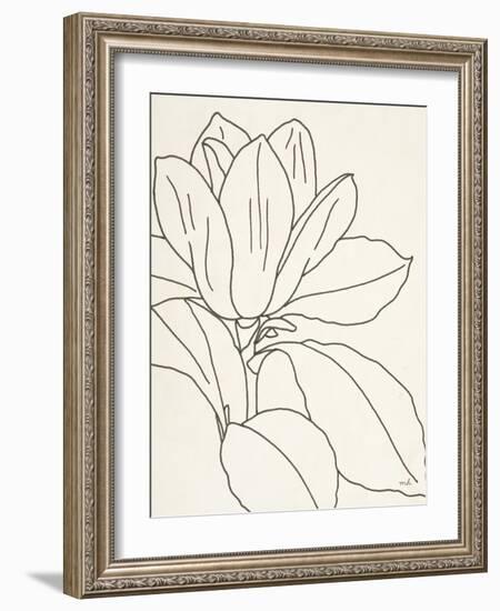 Magnolia Line Drawing v2 Crop-Moira Hershey-Framed Art Print