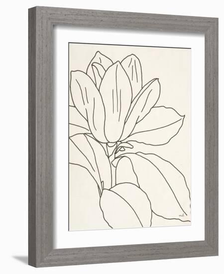 Magnolia Line Drawing v2 Crop-Moira Hershey-Framed Art Print