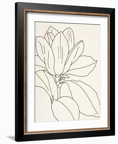 Magnolia Line Drawing v2 Crop-Moira Hershey-Framed Art Print