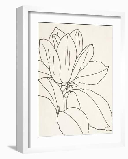 Magnolia Line Drawing v2 Crop-Moira Hershey-Framed Art Print