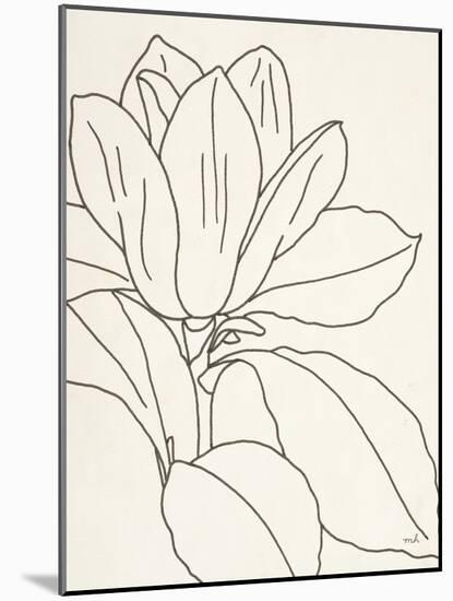 Magnolia Line Drawing v2 Crop-Moira Hershey-Mounted Art Print