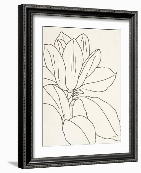 Magnolia Line Drawing v2 Crop-Moira Hershey-Framed Art Print