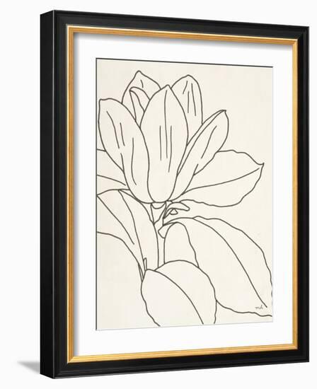 Magnolia Line Drawing v2 Crop-Moira Hershey-Framed Art Print