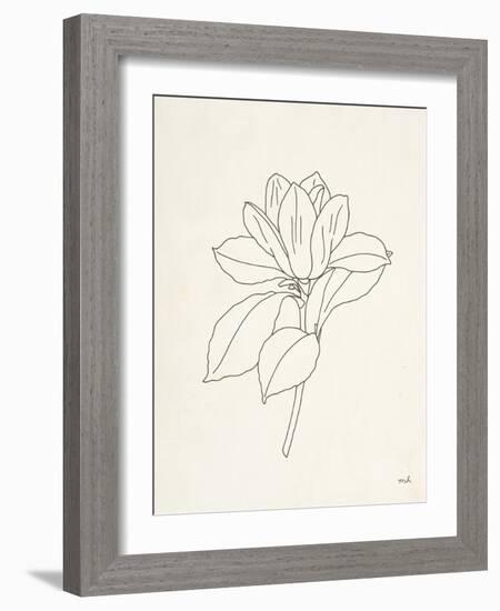 Magnolia Line Drawing-Moira Hershey-Framed Art Print