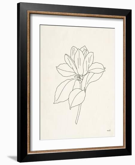 Magnolia Line Drawing-Moira Hershey-Framed Art Print