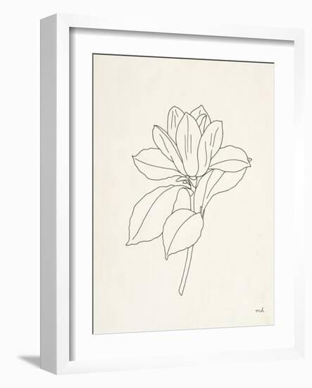 Magnolia Line Drawing-Moira Hershey-Framed Art Print