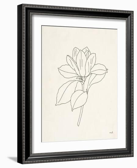 Magnolia Line Drawing-Moira Hershey-Framed Art Print