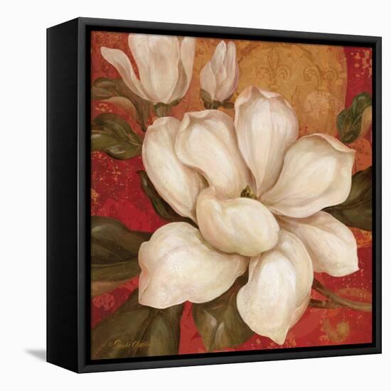 Magnolia on Red I-Pamela Gladding-Framed Stretched Canvas