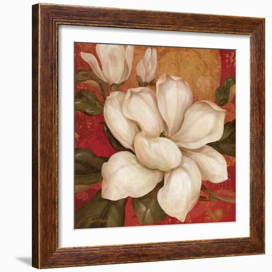 Magnolia on Red I-Pamela Gladding-Framed Art Print