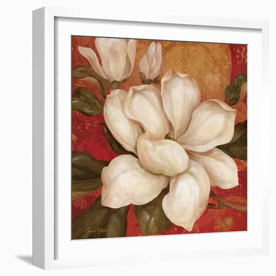 Magnolia on Red I-Pamela Gladding-Framed Art Print