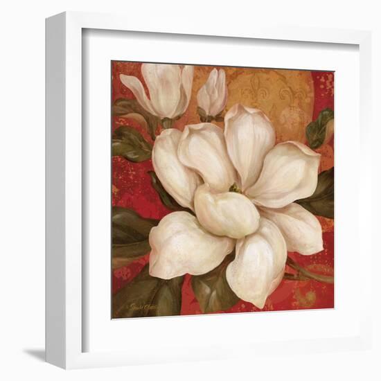 Magnolia on Red I-Pamela Gladding-Framed Art Print