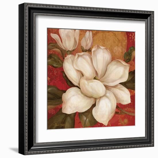 Magnolia on Red I-Pamela Gladding-Framed Art Print