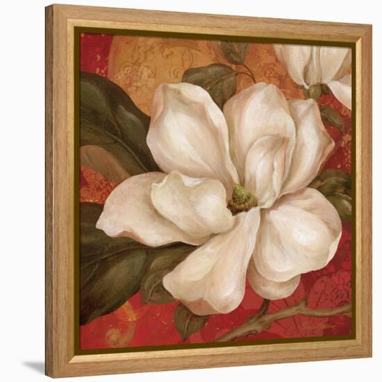 Magnolia on Red II-Pamela Gladding-Framed Stretched Canvas