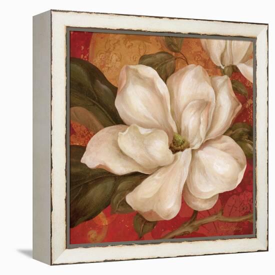 Magnolia on Red II-Pamela Gladding-Framed Stretched Canvas