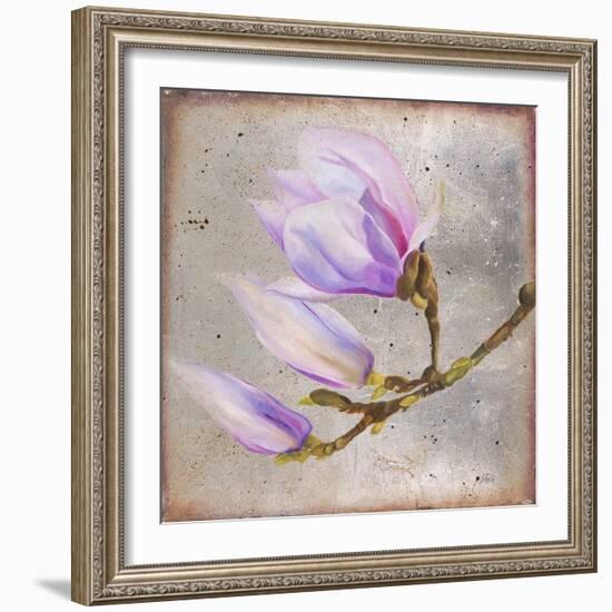 Magnolia on Silver Leaf I-Patricia Pinto-Framed Art Print