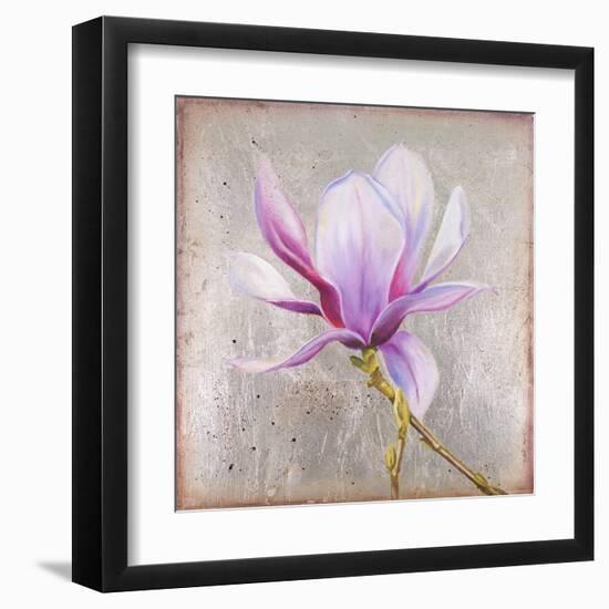 Magnolia on Silver Leaf II-Patricia Pinto-Framed Art Print