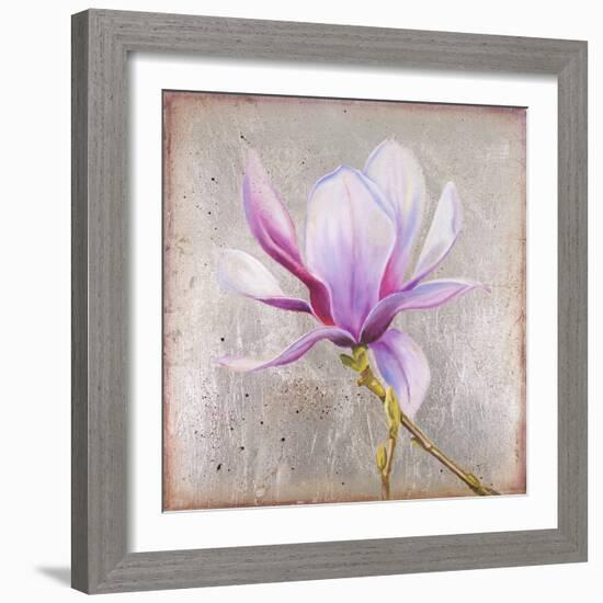 Magnolia on Silver Leaf II-Patricia Pinto-Framed Art Print