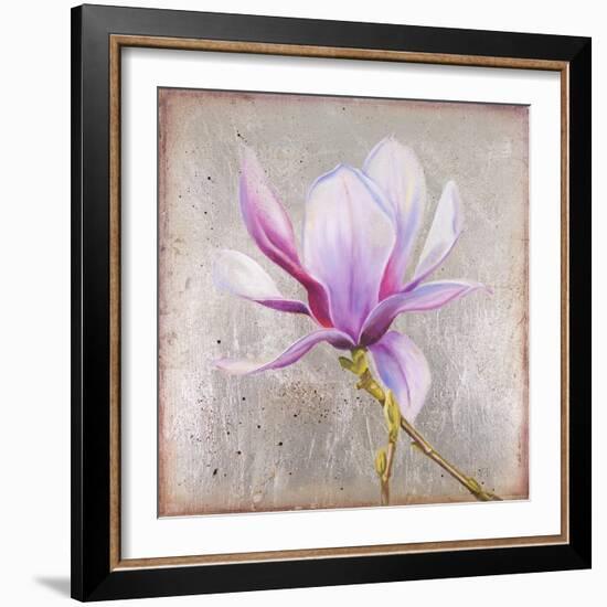 Magnolia on Silver Leaf II-Patricia Pinto-Framed Art Print