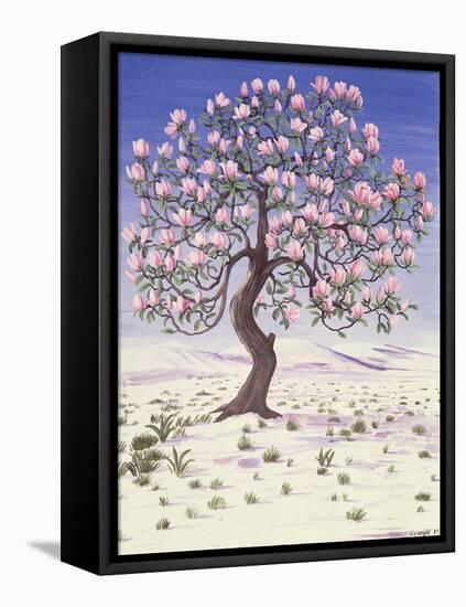 Magnolia Tree in Snow, 1983 (Gouache)-Liz Wright-Framed Premier Image Canvas