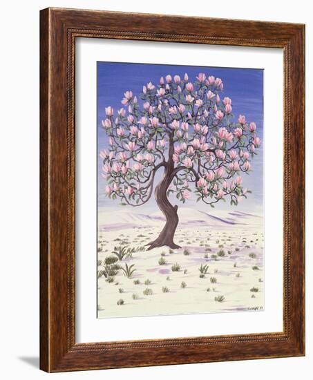 Magnolia Tree in Snow, 1983 (Gouache)-Liz Wright-Framed Giclee Print