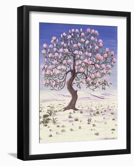 Magnolia Tree in Snow, 1983 (Gouache)-Liz Wright-Framed Giclee Print