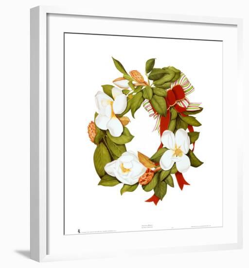 Magnolia Wreath-Nancy Kaestner-Framed Art Print