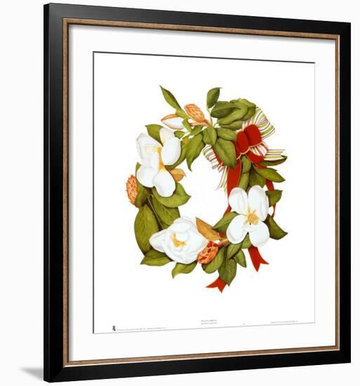 Magnolia Wreath-Nancy Kaestner-Framed Art Print