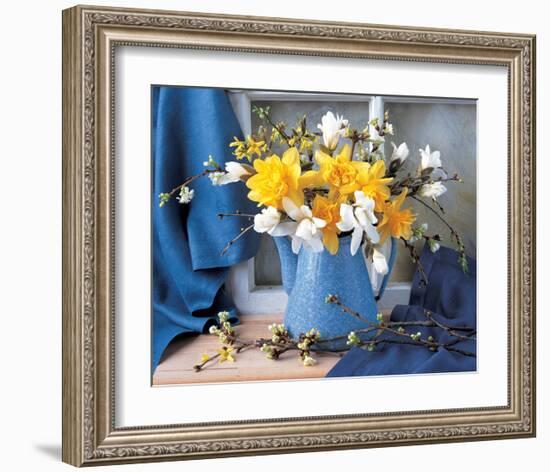 Magnolias and Narcissus-null-Framed Art Print