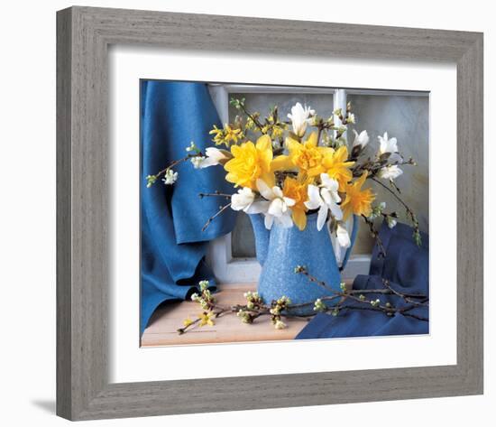 Magnolias and Narcissus-null-Framed Art Print