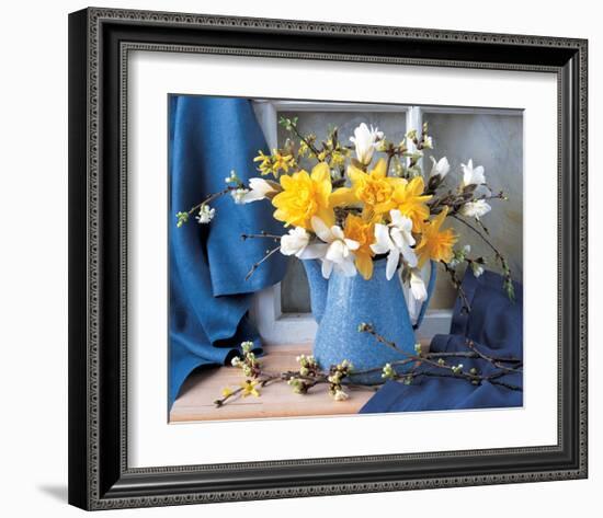 Magnolias and Narcissus-null-Framed Art Print