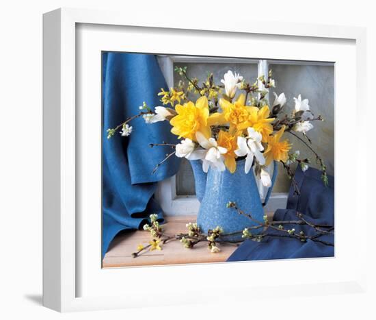 Magnolias and Narcissus-null-Framed Art Print