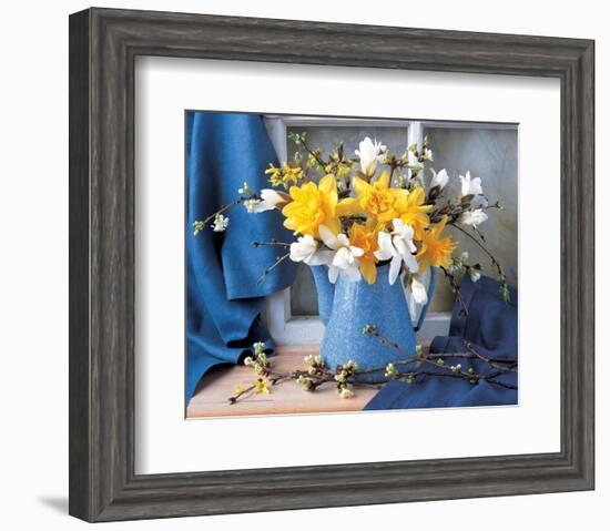 Magnolias and Narcissus-null-Framed Art Print