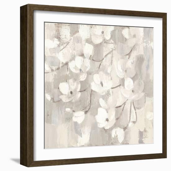 Magnolias in Spring I Neutral-Albena Hristova-Framed Art Print