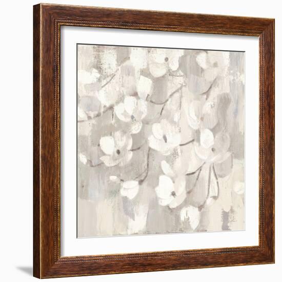 Magnolias in Spring I Neutral-Albena Hristova-Framed Art Print