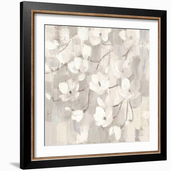 Magnolias in Spring I Neutral-Albena Hristova-Framed Art Print