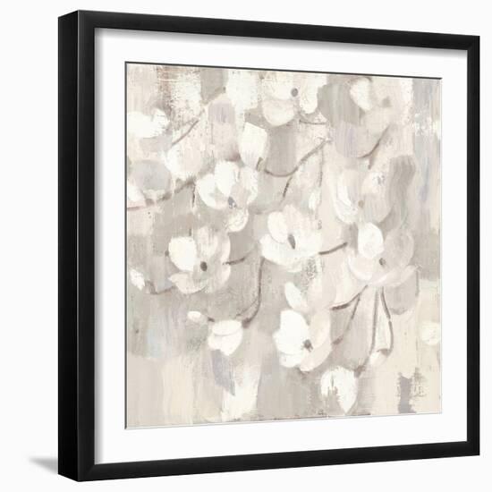 Magnolias in Spring I Neutral-Albena Hristova-Framed Art Print