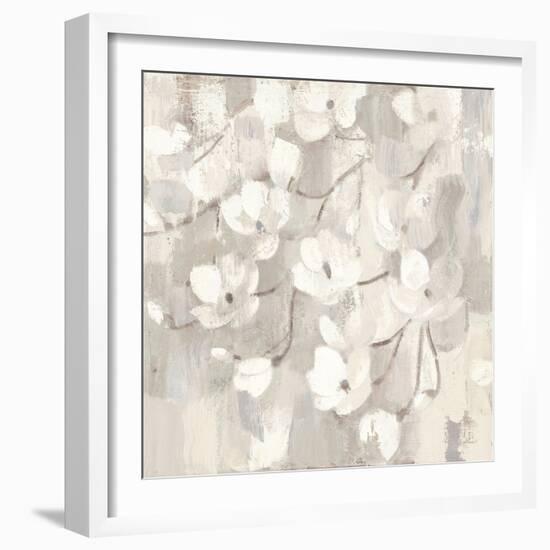 Magnolias in Spring I Neutral-Albena Hristova-Framed Art Print