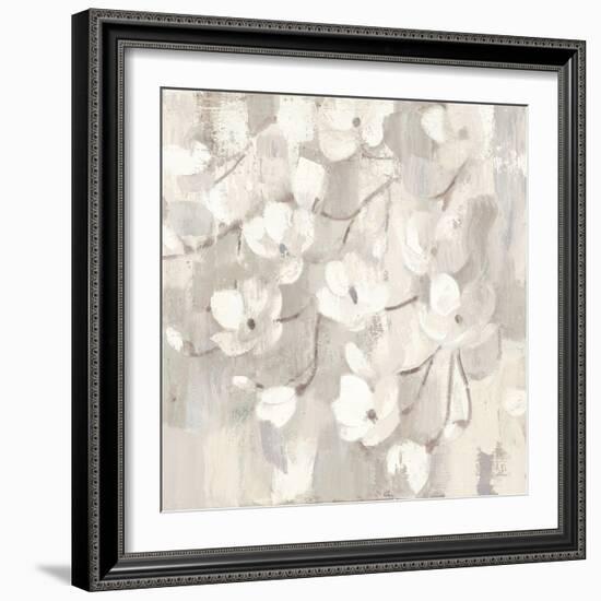 Magnolias in Spring I Neutral-Albena Hristova-Framed Art Print