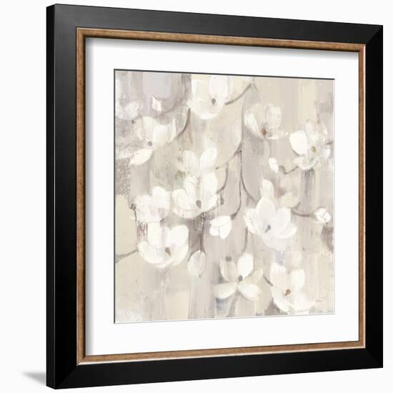 Magnolias in Spring II Neutral-Albena Hristova-Framed Art Print