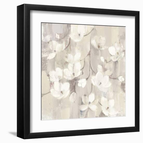 Magnolias in Spring II Neutral-Albena Hristova-Framed Art Print